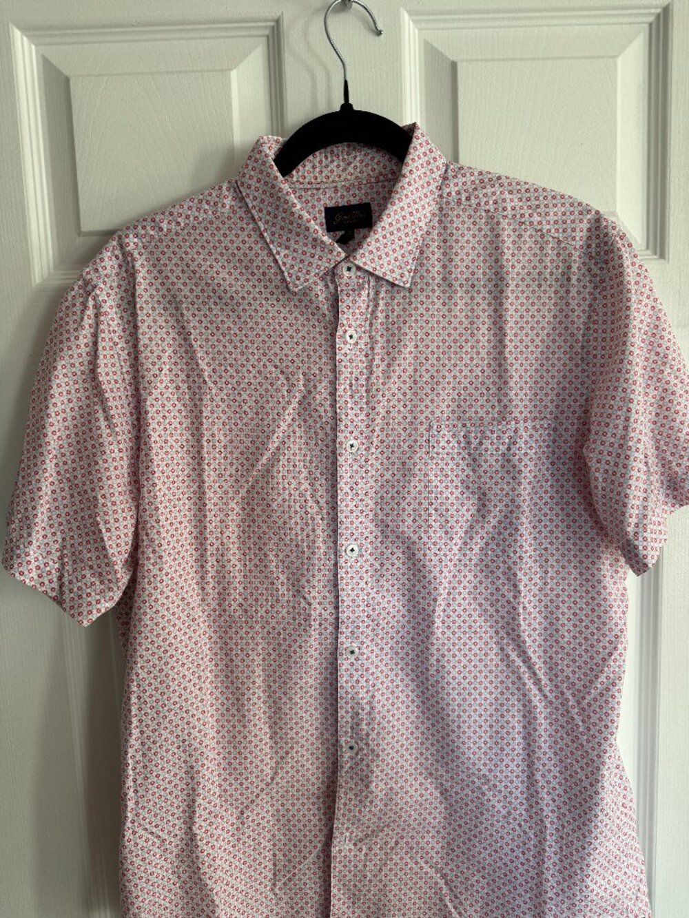 Good Man Brand Red Micro Print Short-Sleeve Shirt M